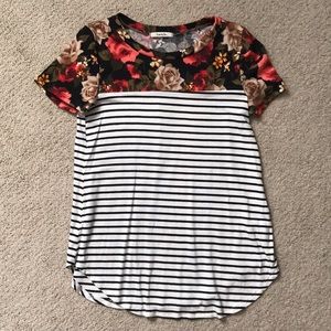 Floral and Stripes T-shirt